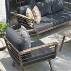 Contemporary Scandinavian Aluminum Outdoor Patio Sofa - 1/3 Seater For Balcony & Outdoor Lumendat