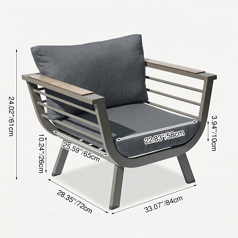 Contemporary Scandinavian Aluminum Outdoor Patio Sofa - 1/3 Seater For Balcony & Outdoor Lumendat