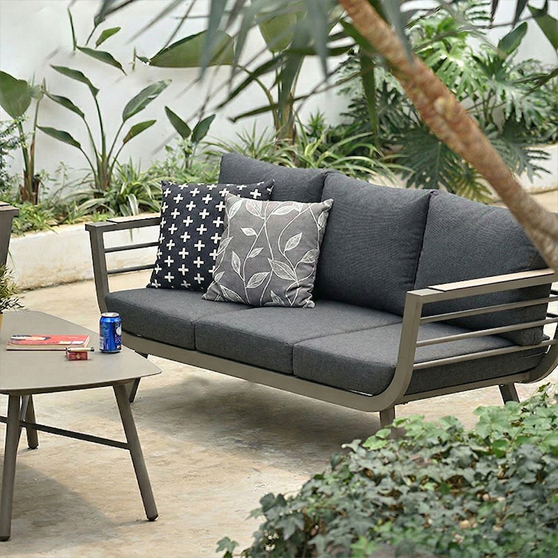 Contemporary Scandinavian Aluminum Outdoor Patio Sofa - 1/3 Seater For Balcony & Outdoor Lumendat
