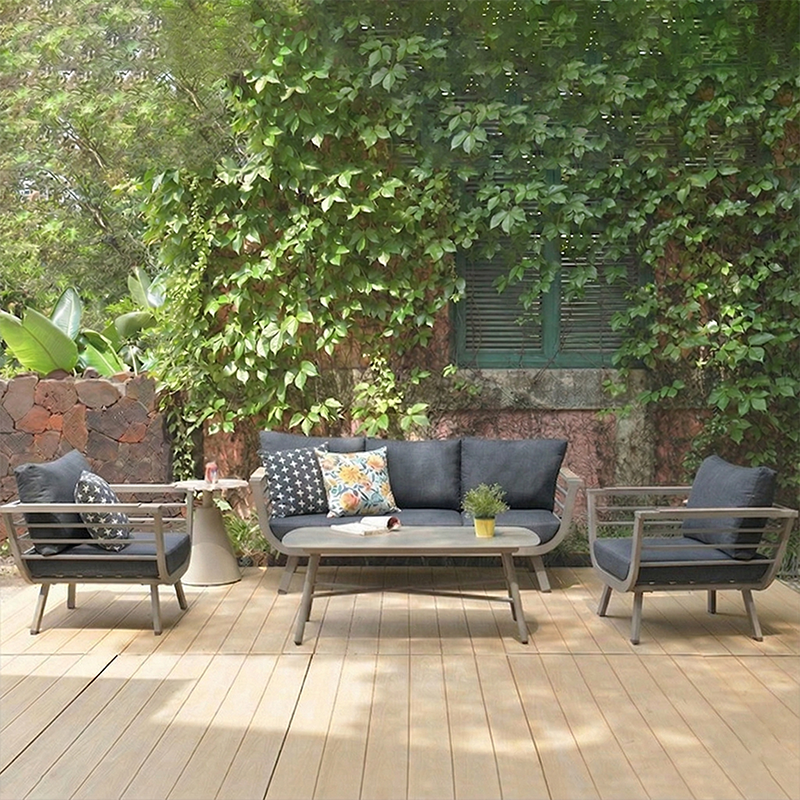Contemporary Scandinavian Aluminum Outdoor Patio Sofa - 1/3 Seater For Balcony & Outdoor Lumendat
