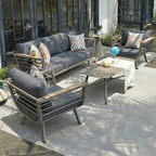 Contemporary Scandinavian Aluminum Outdoor Patio Sofa - 1/3 Seater For Balcony & Outdoor Lumendat