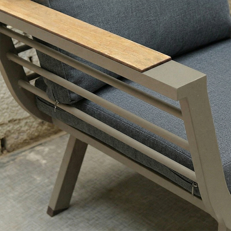 Contemporary Scandinavian Aluminum Outdoor Patio Sofa - 1/3 Seater For Balcony & Outdoor Lumendat