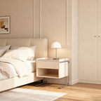 Contemporary Industrial Stainless Steel Bedside Table - 1 Drawer Open Shelf Nightstand For Bedroom Lumendat
