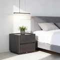 Traditional Vintage Square Hidden 2 Drawers Nightstand - Wireless Charging Sensor Light Bedside Table For Bedroom Lumendat