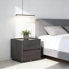 Traditional Vintage Square Hidden 2 Drawers Nightstand - Wireless Charging Sensor Light Bedside Table For Bedroom Lumendat