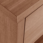 Traditional Chinese Open Shelf & Drawer Storage Nightstand - Square Bedside Table For Bedroom Lumendat