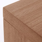 Traditional Chinese Open Shelf & Drawer Storage Nightstand - Square Bedside Table For Bedroom Lumendat