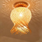 Modern Minimalist Creative Bamboo Weaving Flush Mount Ceiling Lamp Lumendat