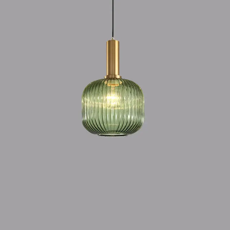 Minimalist Striped Glass Lantern 1-light Pendant Light Lumendat