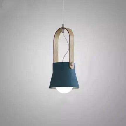 Modern Nordic 1-light Dome Wood Carrying Handle Pendant Light Lumendat