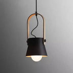 Modern Nordic 1-light Dome Wood Carrying Handle Pendant Light Lumendat