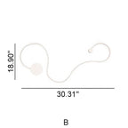 Modern Long Aluminum Snake Shaped 1-Light Curved LED Wall Sconce Lamp
