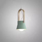 Modern Nordic 1-light Dome Wood Carrying Handle Pendant Light Lumendat
