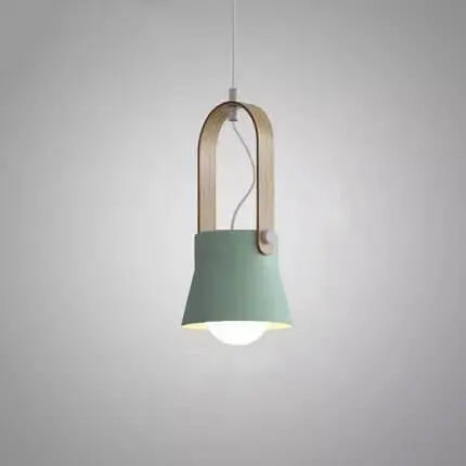 Modern Nordic 1-light Dome Wood Carrying Handle Pendant Light Lumendat