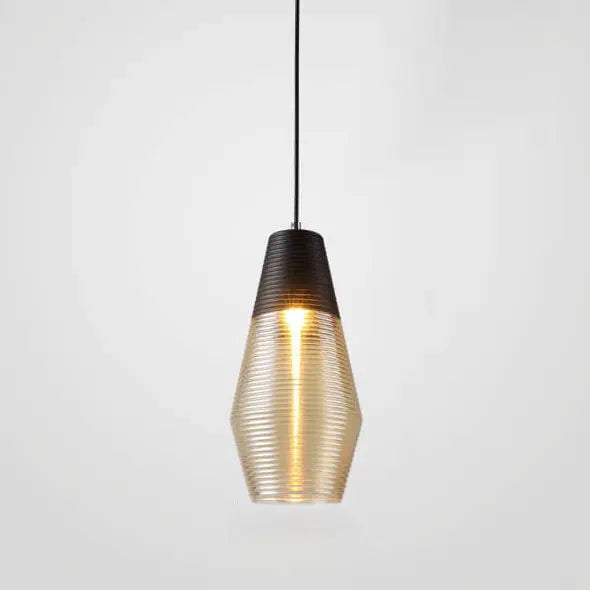 Modern Ribbed Glass 1 -light Pendant Light Lumendat