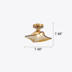 Modern Glass Japanese Amber Multi-Style 1-Light Flush Mount Light Lumendat
