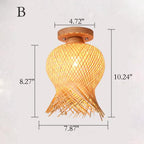 Modern Minimalist Creative Bamboo Weaving Flush Mount Ceiling Lamp Lumendat