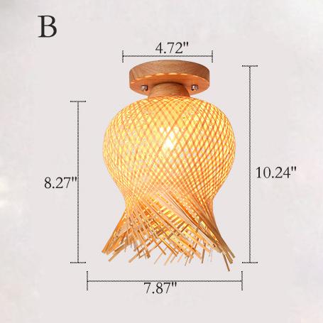 Modern Minimalist Creative Bamboo Weaving Flush Mount Ceiling Lamp Lumendat