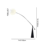 Contemporary Creative Tapered Base Fishing Rod Orb Iron Glass 1-Light Standing Floor Lamp For Living Room Lumendat