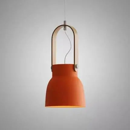 Modern Nordic 1-light Dome Wood Carrying Handle Pendant Light Lumendat