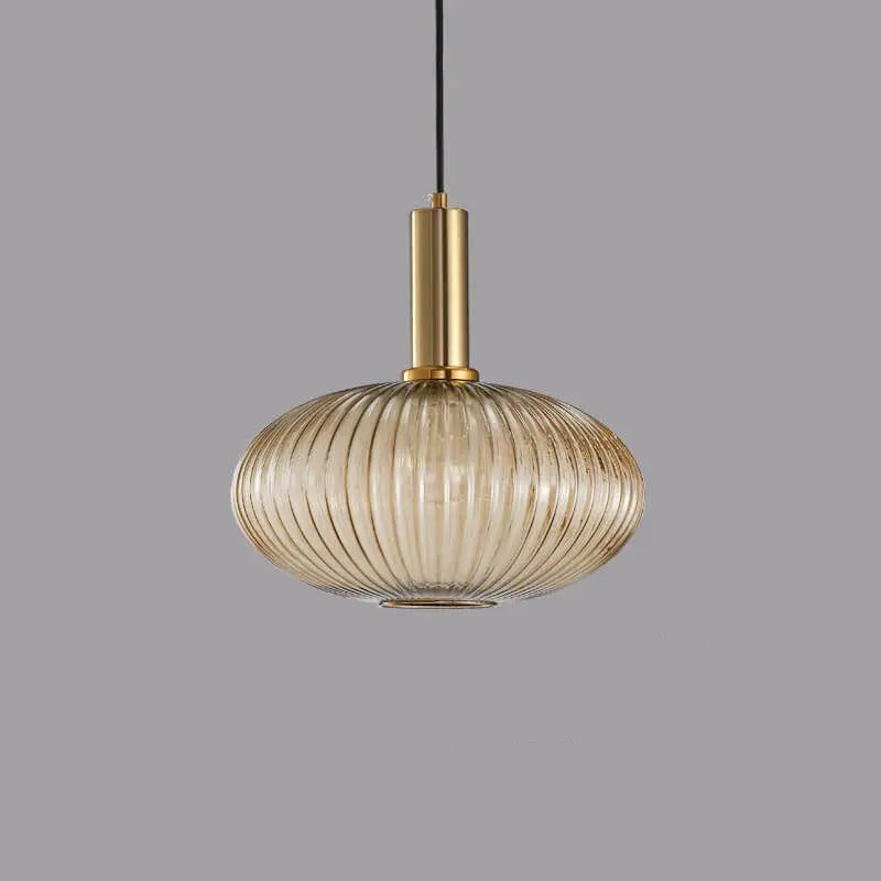 Minimalist Striped Glass Lantern 1-light Pendant Light Lumendat