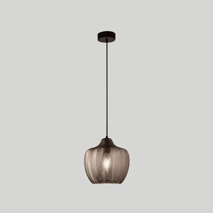 Nordic Textured Wavy Glass 1-light Barrel Pendant Light Lumendat