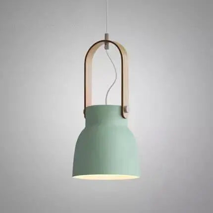 Modern Nordic 1-light Dome Wood Carrying Handle Pendant Light Lumendat