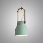 Modern Nordic 1-light Dome Wood Carrying Handle Pendant Light Lumendat