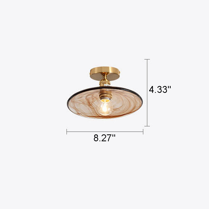 Modern Glass Japanese Amber Multi-Style 1-Light Flush Mount Light Lumendat