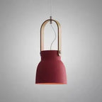 Modern Nordic 1-light Dome Wood Carrying Handle Pendant Light Lumendat