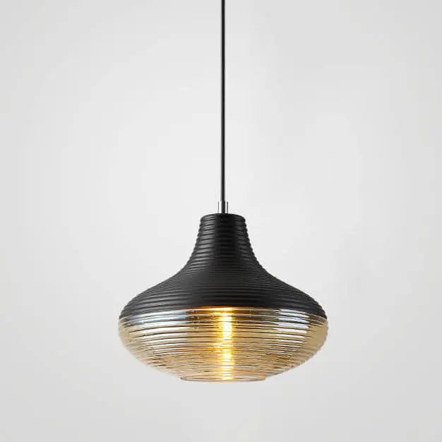 Modern Ribbed Glass 1 -light Pendant Light Lumendat