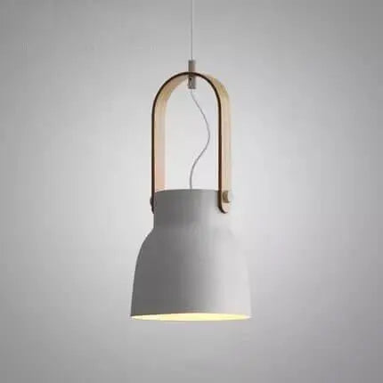 Modern Nordic 1-light Dome Wood Carrying Handle Pendant Light Lumendat