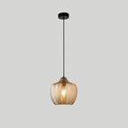 Nordic Textured Wavy Glass 1-light Barrel Pendant Light Lumendat