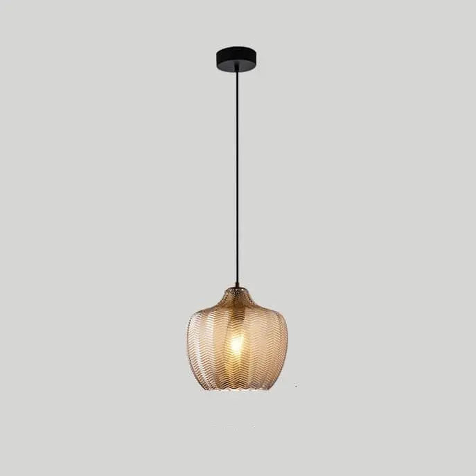 Nordic Textured Wavy Glass 1-light Barrel Pendant Light Lumendat