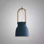 Modern Nordic 1-light Dome Wood Carrying Handle Pendant Light Lumendat