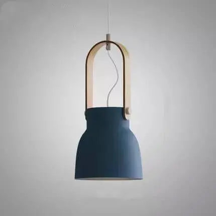 Modern Nordic 1-light Dome Wood Carrying Handle Pendant Light Lumendat