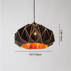 Vintage Wrought Iron Geometric Diamond Pendant Light BulbSquare