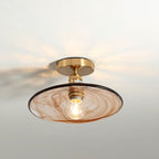 Modern Glass Japanese Amber Multi-Style 1-Light Flush Mount Light Lumendat