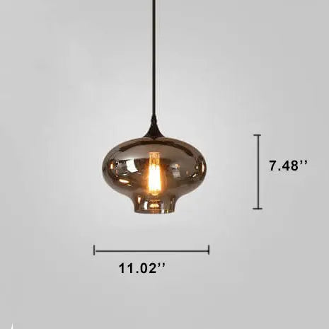 Modern Smoke Gray Glass 1-light LED Pendant Light Lumendat