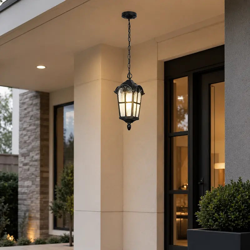 Traditional European Die-cast Aluminum Outdoor Waterproof 1-light Pendant Light for Outdoor BulbSquare