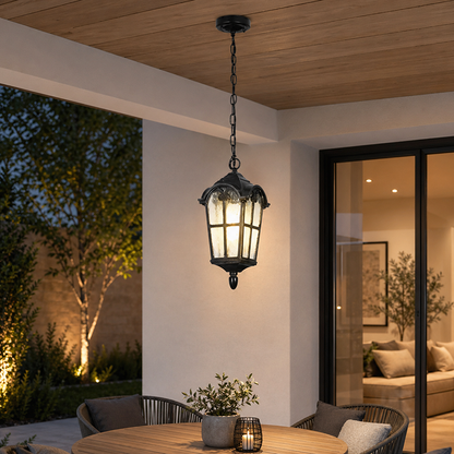 Traditional European Die-cast Aluminum Outdoor Waterproof 1-Light Pendant Light For Outdoor
