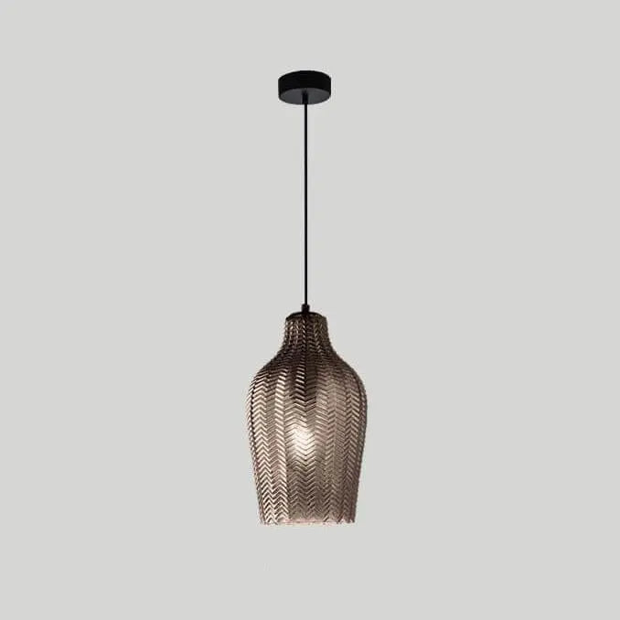 Nordic Textured Wavy Glass 1-light Barrel Pendant Light Lumendat