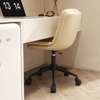 Contemporary Nordic Faux Nappa Leather Steel Desk Chair Backrest Armless For Home Office DFM-F