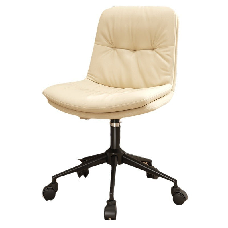 Contemporary Nordic Faux Nappa Leather Steel Desk Chair Backrest Armless For Home Office