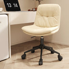 Contemporary Nordic Faux Nappa Leather Steel Desk Chair Backrest Armless For Home Office DFM-F