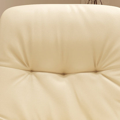 Contemporary Nordic Faux Nappa Leather Steel Desk Chair Backrest Armless For Home Office