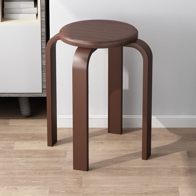 Contemporary Simplicity Density Board Solid Wood Dining Chair Backless Armless For Dining Room DFM-F