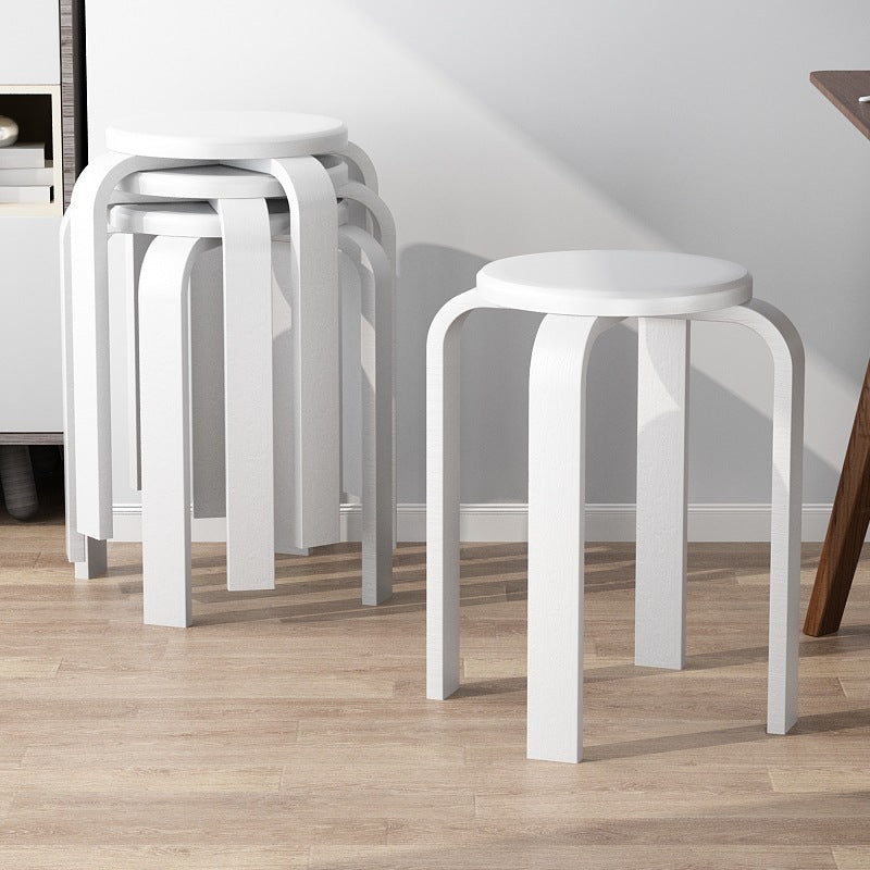 Contemporary Simplicity Density Board Solid Wood Dining Chair Backless Armless For Dining Room DFM-F