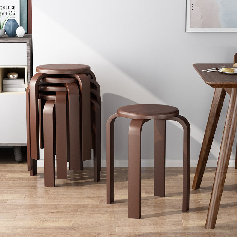 Contemporary Simplicity Density Board Solid Wood Dining Chair Backless Armless For Dining Room DFM-F