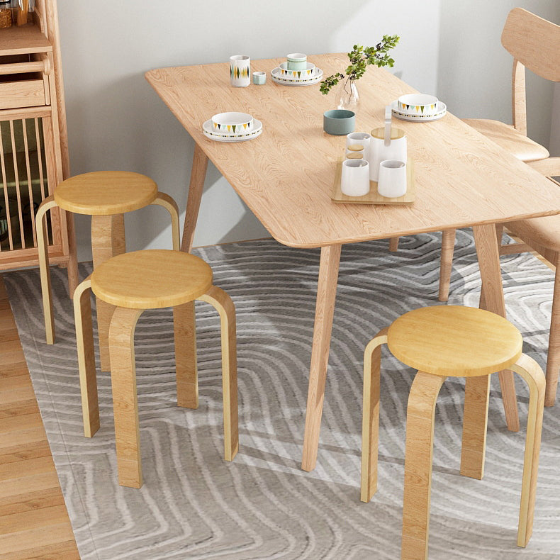 Contemporary Simplicity Density Board Solid Wood Dining Chair Backless Armless For Dining Room DFM-F